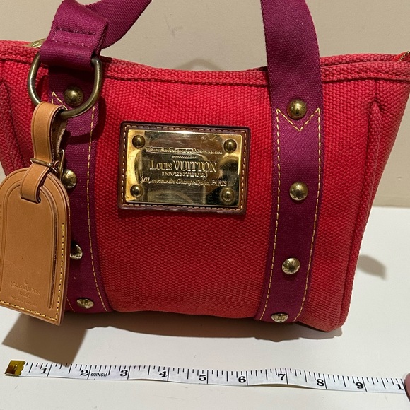 Louis Vuitton Red Canvas Antiqua Tote Small - Picture 10 of 12